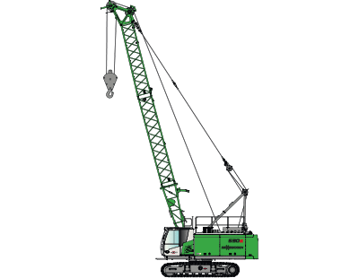 sennebogen duty cycle crane 630 crawler technical drawing - Van Haut NV Heavy Duty Kranen