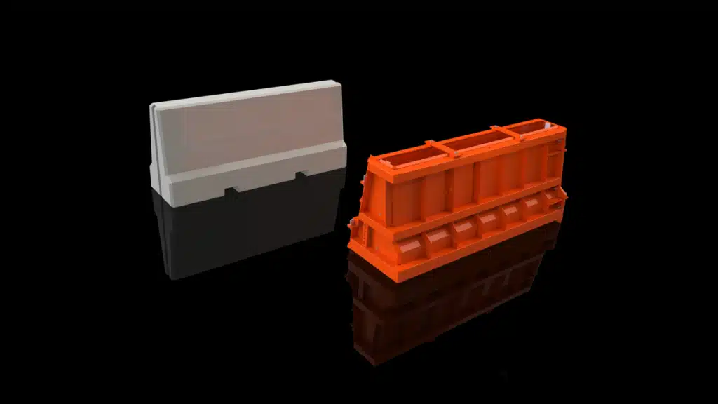 3a03027o road barrier mould connected - Van Haut NV Moules béton